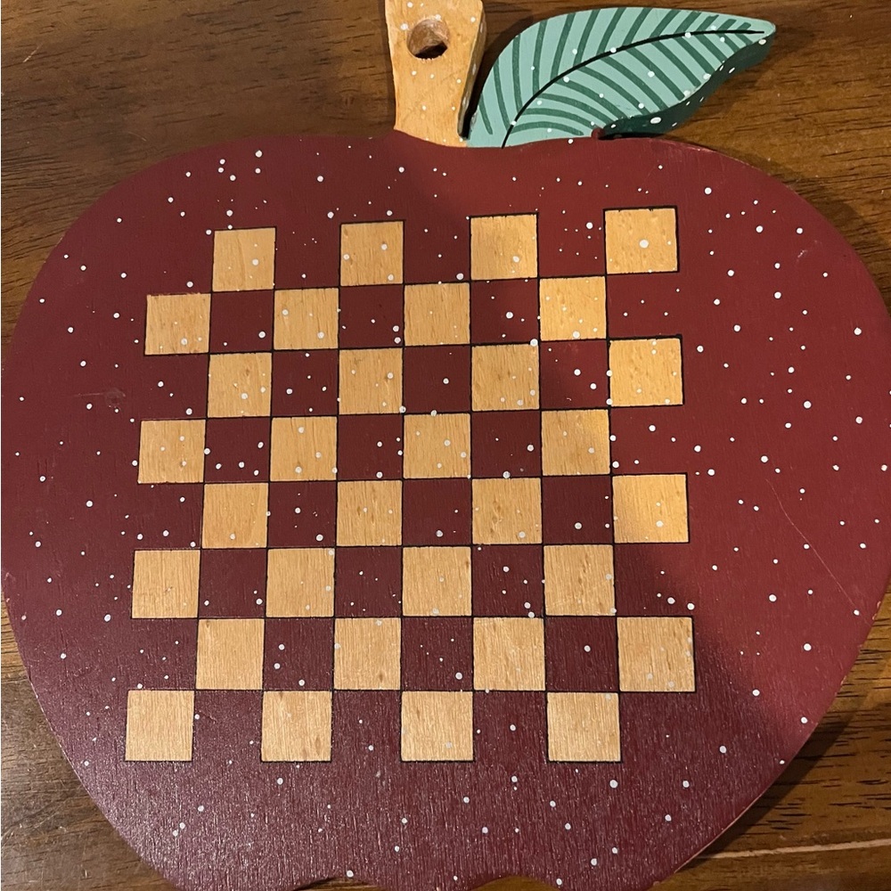 Checkered Apple wall hanging